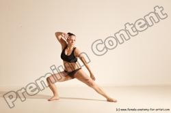 Underwear Martial art Woman White Moving poses Average long colored Dynamic poses Academic